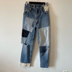 Levi’s Patchwork Straight Leg Jeans